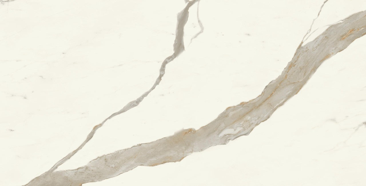 Carrelage effet Marbre Blanc Calacatta Alba 150x75x0,9 cm Brillant Montira - Sol et mur intérieur