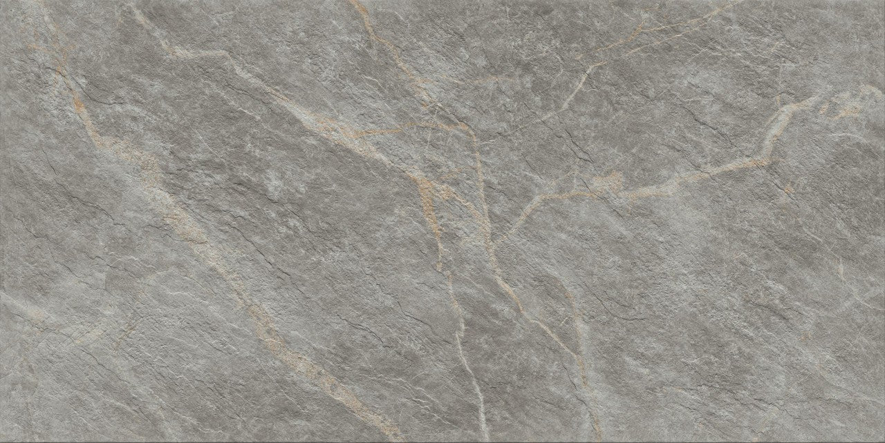 Carrelage effet Marbre Gris Titan 120x60x2 cm Montira - Sol extérieur