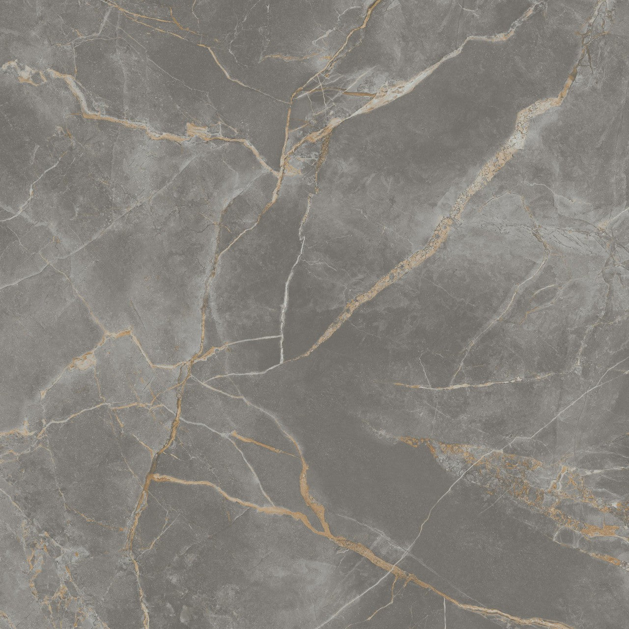 Carrelage effet Marbre Gris Titan 120x120x0,9 cm Brillant Montira - Sol et mur intérieur