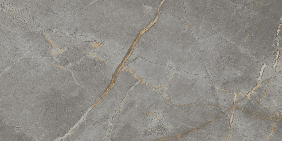 Carrelage effet Marbre Gris Titan 60x30x0,9 cm Brillant Montira - Sol et mur intérieur
