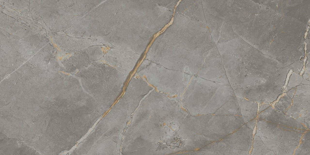 Carrelage effet Marbre Gris Titan 60x30x0,9 cm Brillant Montira - Sol et mur intérieur