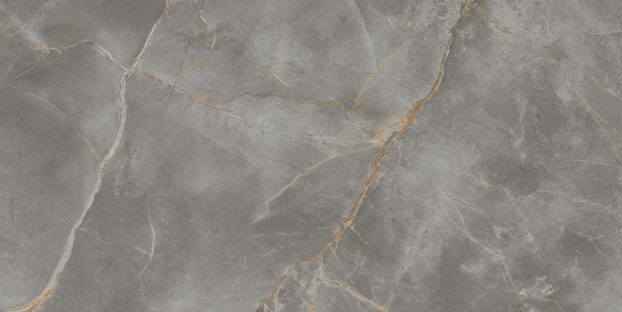 Carrelage effet Marbre Gris Titan 120x60x0,9 cm Brillant Montira - Sol et mur intérieur