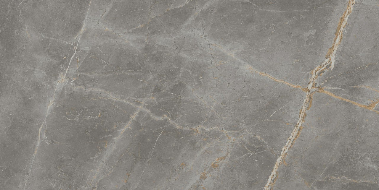 Carrelage effet Marbre Gris Titan 120x60x0,9 cm Brillant Montira - Sol et mur intérieur