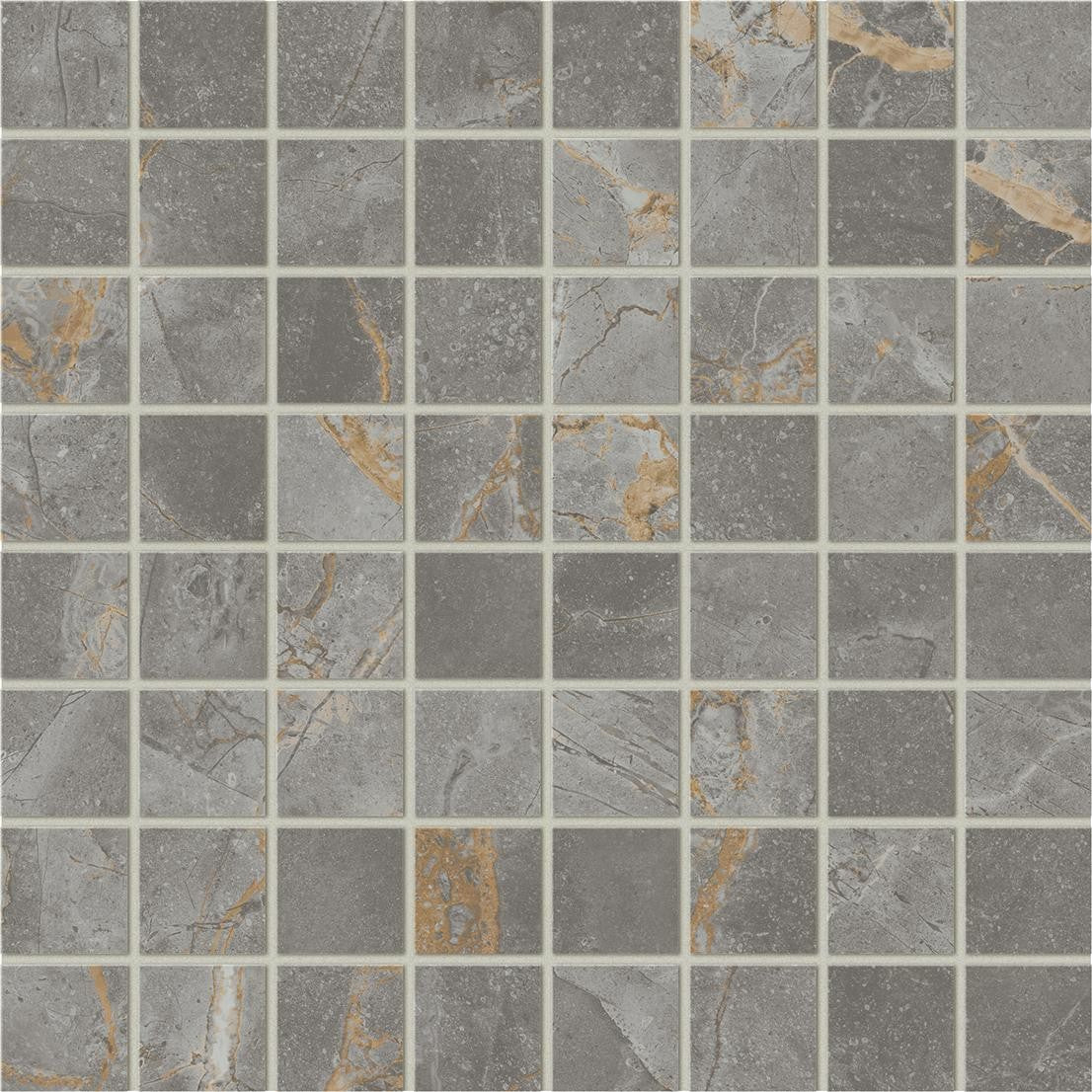 Mosaïque effet Marbre Gris Titan 3,5x3,5 cm Quadra 30x30x0,9 cm Mat Montira - Sol et mur intérieur