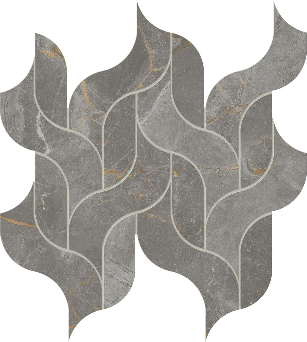 Mosaïque effet Marbre Gris Titan Vine 30,5x27,7x0,9 cm Brillant Montira - Mur intérieur