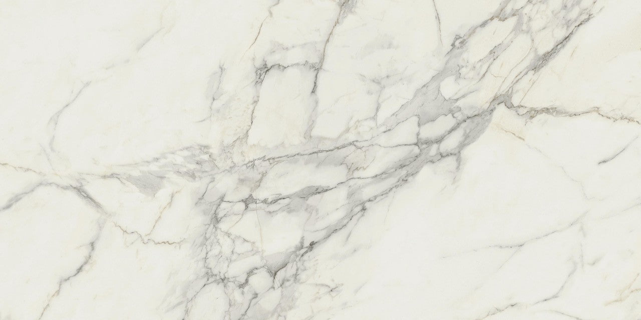 Carrelage effet Marbre Blanc Calacatta Extra 120x60x0,9 cm Brillant Clarenza - Sol et mur intérieur