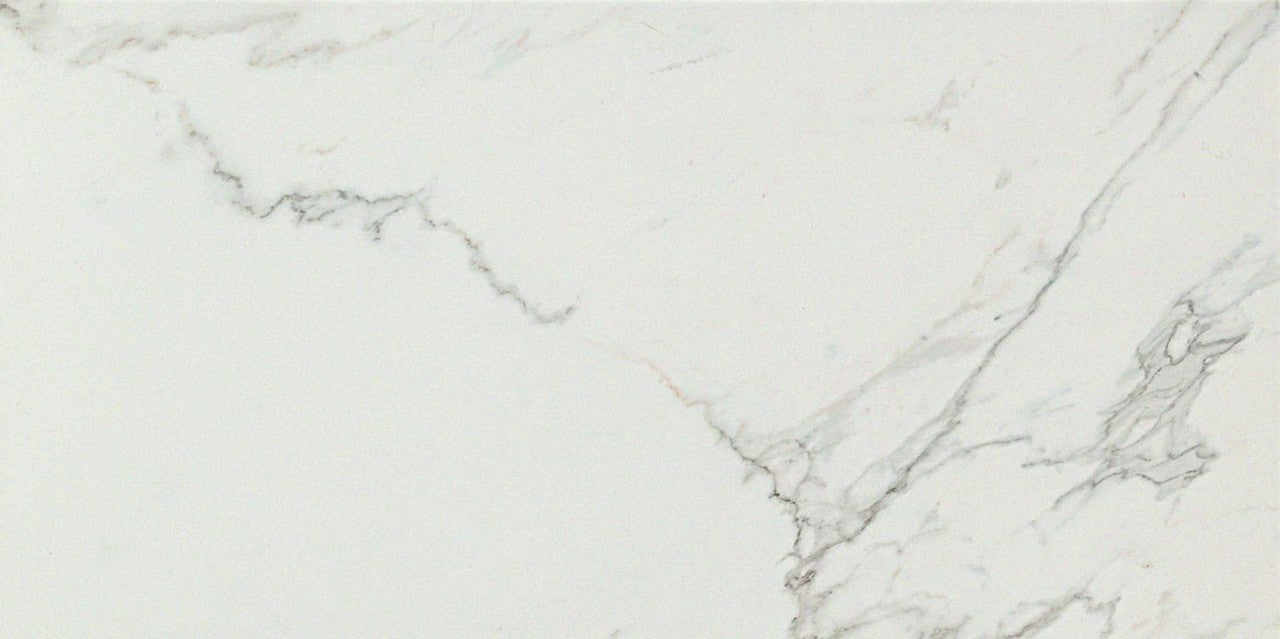 Carrelage effet Marbre Blanc Calacatta Extra 60x30x0,9 cm Mat Clarenza - Sol et mur intérieur