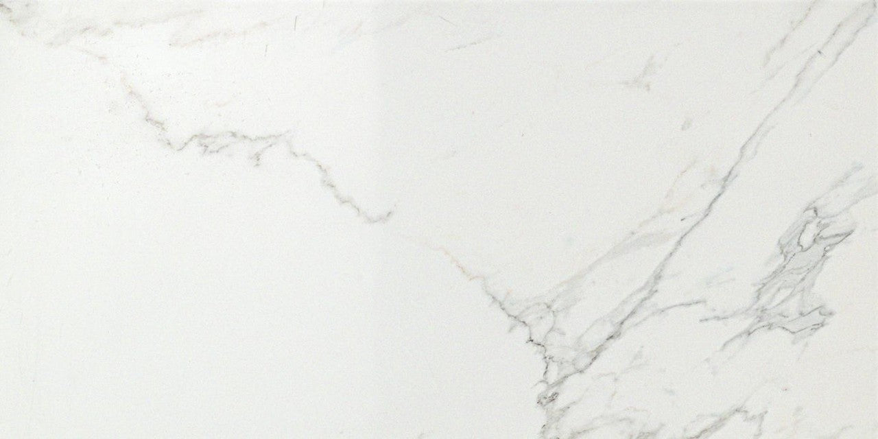 Carrelage effet Marbre Blanc Calacatta Extra 60x30x0,9 cm Brillant Clarenza - Sol et mur intérieur