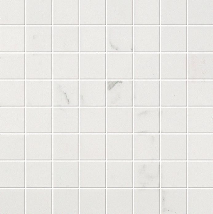 Mosaïque effet Marbre Blanc Calacatta Extra 3,5x3,5 cm Quadra 30x30x0,95 cm Mat Clarenza - Sol et mur intérieur