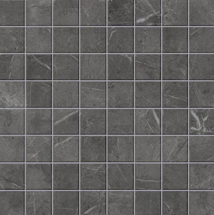 Mosaïque effet Marbre Gris Ombre 3,5x3,5 cm Quadra 30x30x0,95 cm Mat Clarenza - Sol et mur intérieur
