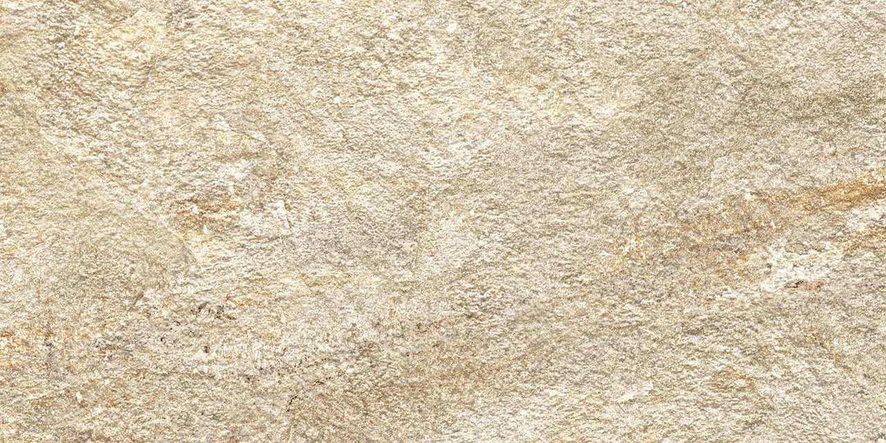Carrelage effet Pierre Quartzite Gris Beige 60x30x0,9 cm Mat Salvero - Sol et mur intérieur