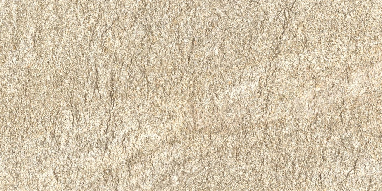 Carrelage effet Pierre Quartzite Gris Beige 60x30x0,9 cm Brut Salvero - Sol extérieur