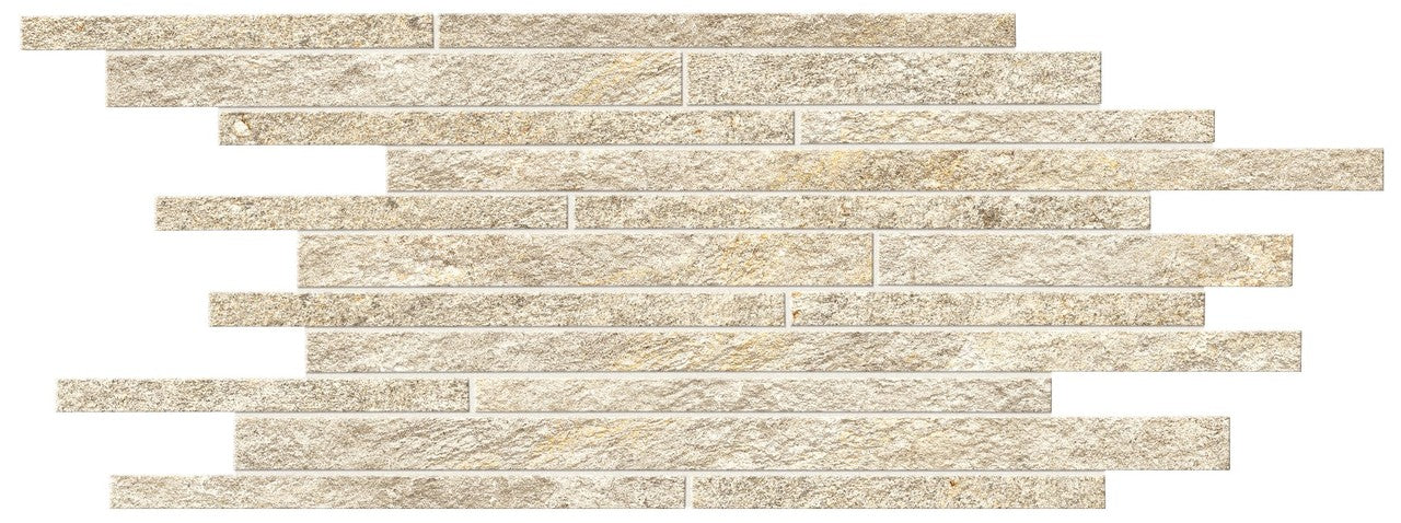Parement carrelage effet Pierre Quartzite Gris Beige 60x30x0,9 cm Salvero
