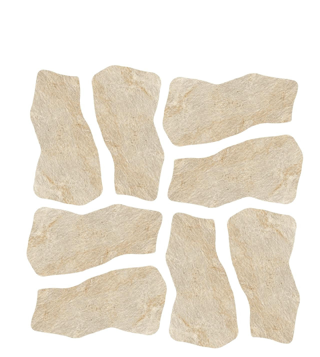 Carrelage effet Pierre Quartzite Gris Beige Dalle C 109x55x2 cm Salvero - Sol extérieur