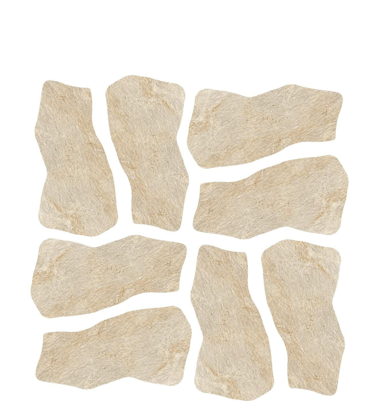 Carrelage effet Pierre Quartzite Gris Beige Dalle C 109x55x2 cm Salvero - Sol extérieur