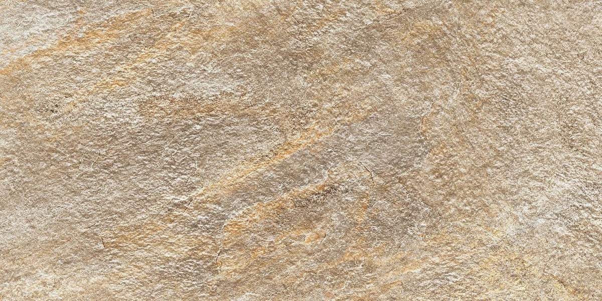 Carrelage effet Pierre Quartzite Beige Doré 60x30x0,9 cm Mat Salvero - Sol et mur intérieur