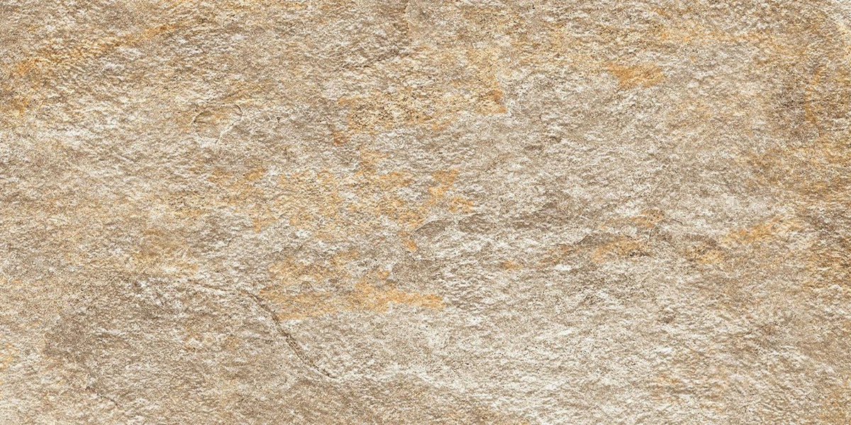 Carrelage effet Pierre Quartzite Beige Doré 60x30x0,9 cm Mat Salvero - Sol et mur intérieur