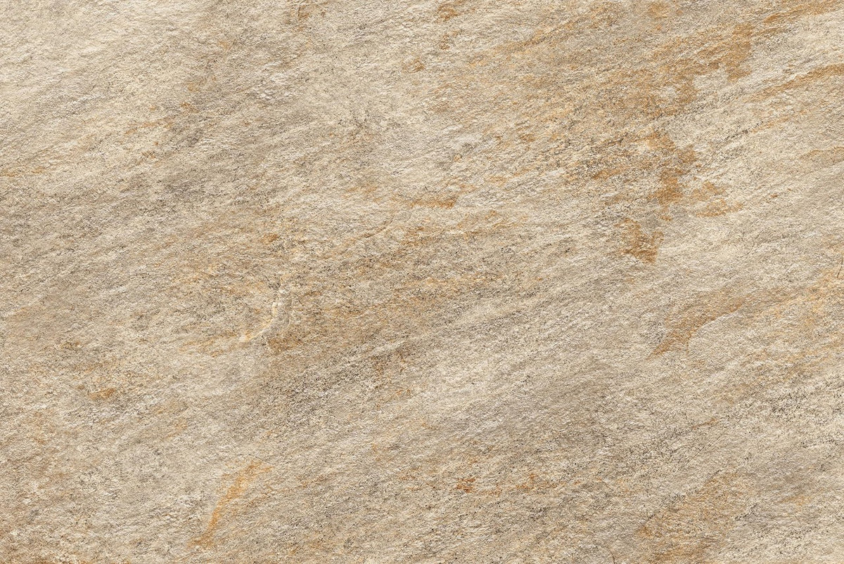 Carrelage effet Pierre Quartzite Beige Doré 90x60x2 cm Salvero - Sol extérieur
