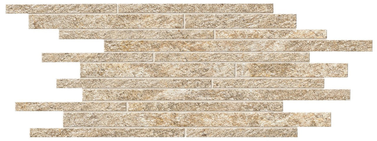 Parement carrelage effet Pierre Quartzite Beige Doré 60x30x0,9 cm Salvero