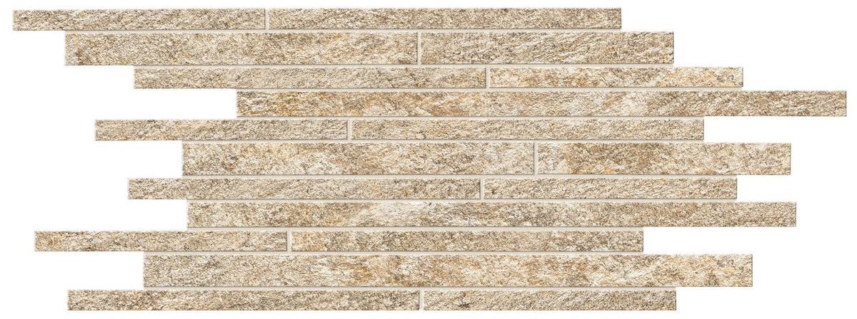 Parement carrelage effet Pierre Quartzite Beige Doré 60x30x0,9 cm Salvero