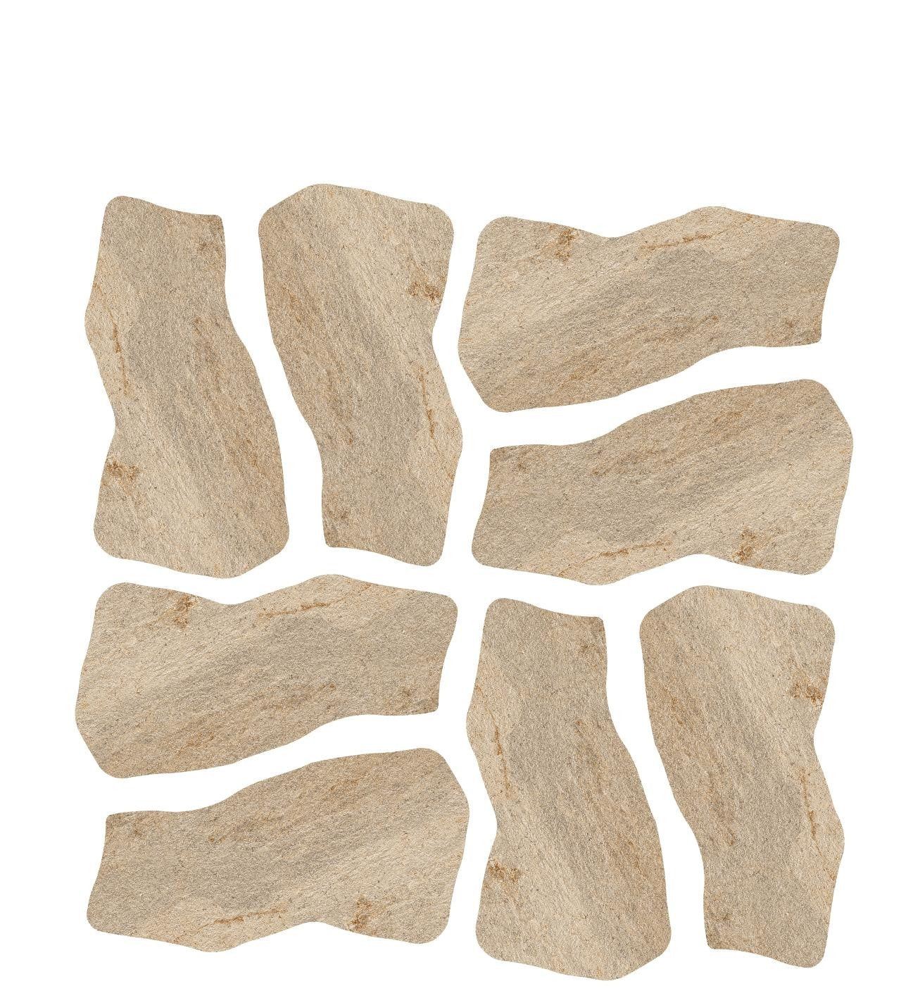 Carrelage effet Pierre Quartzite Beige Doré Dalle C 109x55x2 cm Salvero - Sol extérieur