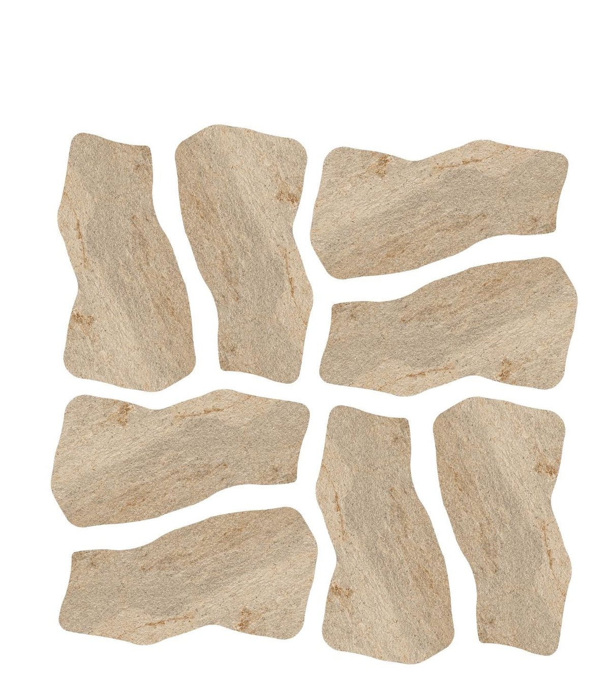 Carrelage effet Pierre Quartzite Beige Doré Dalle C 109x55x2 cm Salvero - Sol extérieur