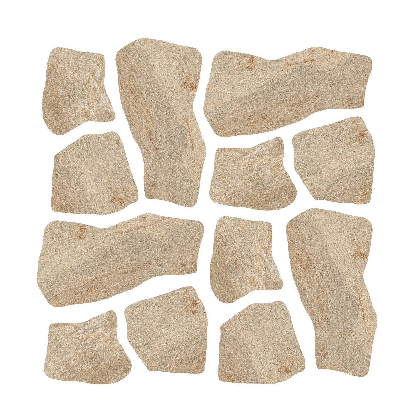 Carrelage effet Pierre Quartzite Beige Doré Dalle C 109x55x2 cm Salvero - Sol extérieur