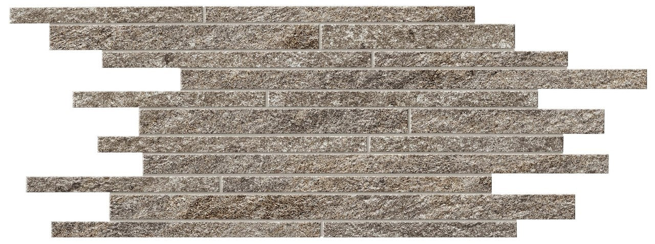 Parement carrelage effet Pierre Quartzite Gris Roche 60x30x0,9 cm Salvero