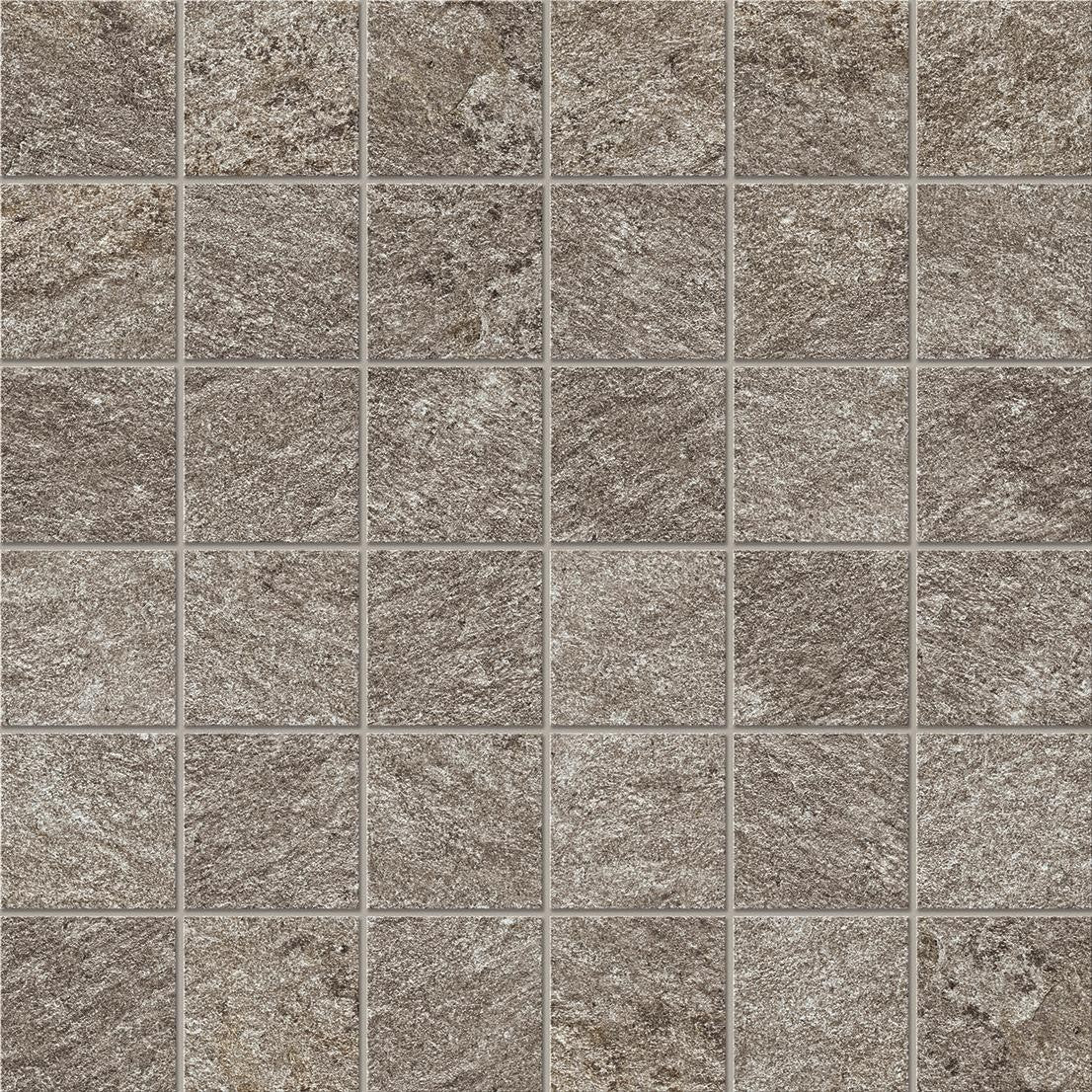 Mosaïque effet Pierre Quartzite Gris Roche 4,8x4,8 cm Quadra 30x30x0,9 cm Mat Salvero - Sol et mur intérieur