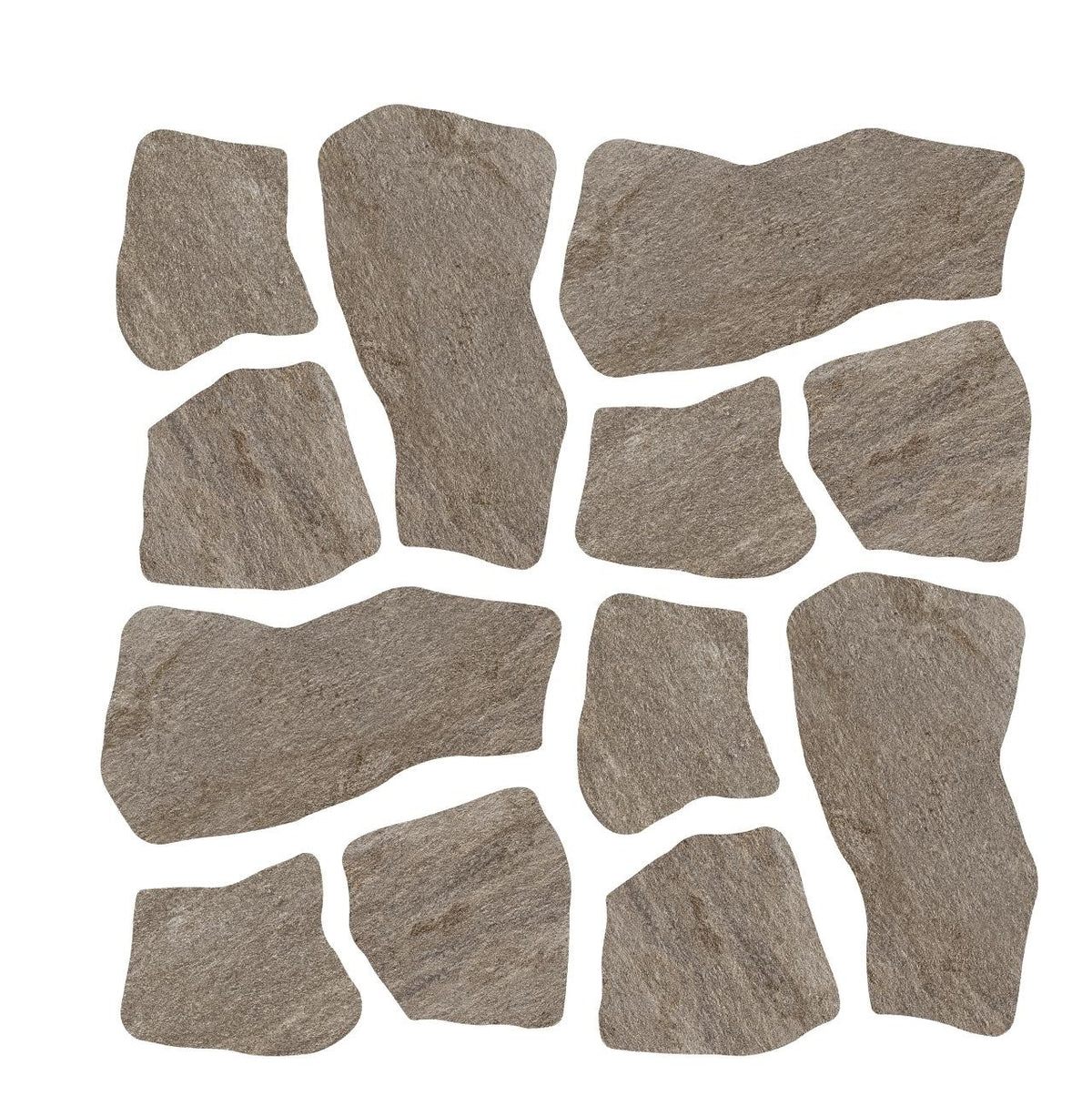 Carrelage effet Pierre Quartzite Gris Roche Dalle A+B 54x54x2 cm Salvero - Sol extérieur