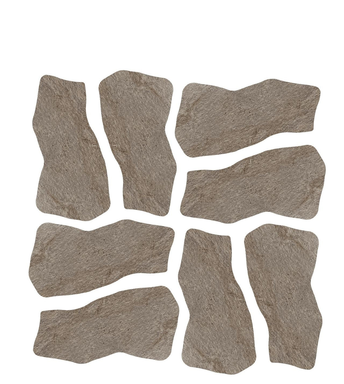Carrelage effet Pierre Quartzite Gris Roche Dalle C 109x55x2 cm Salvero - Sol extérieur