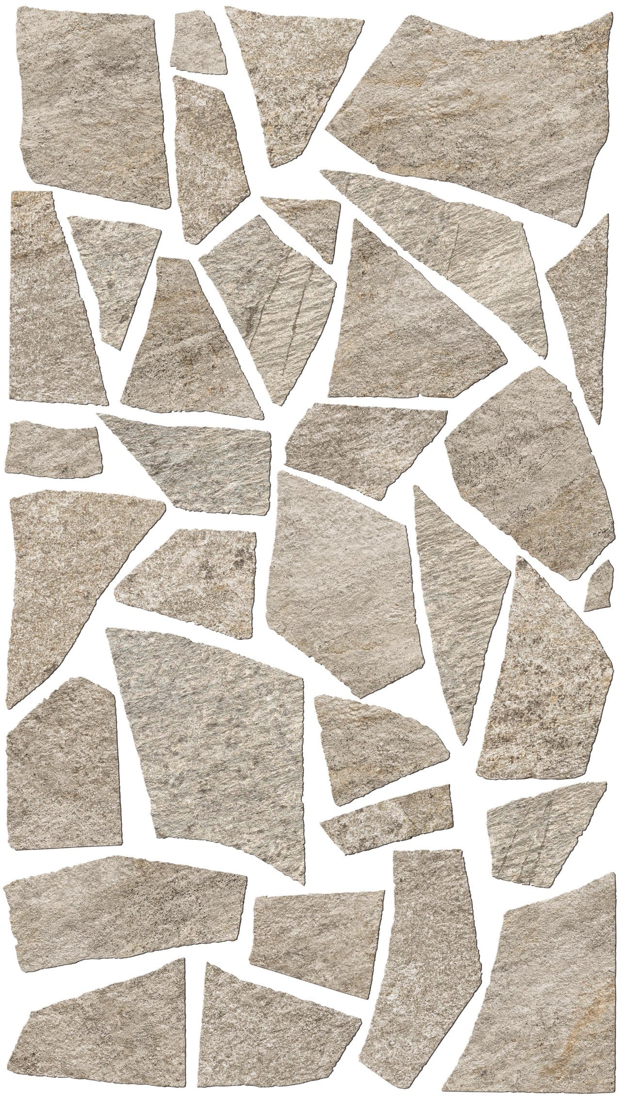 Carrelage effet Pierre Quartzite Gris Argent  Salvero - Sol extérieur