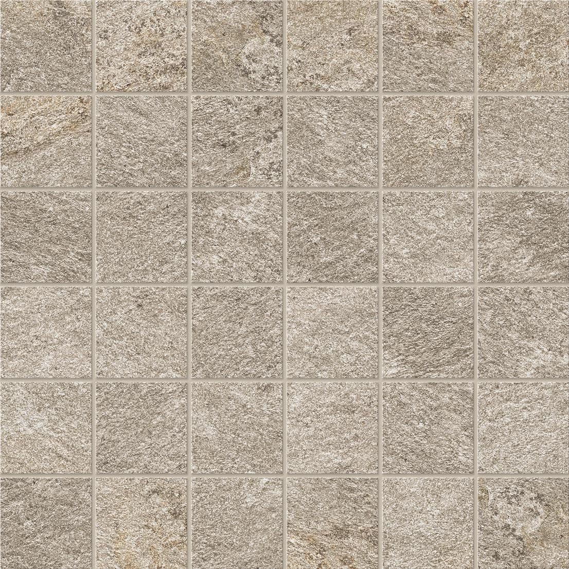 Mosaïque effet Pierre Quartzite Gris Argent 4,8x4,8 cm Quadra 30x30x0,9 cm Mat Salvero - Sol et mur intérieur