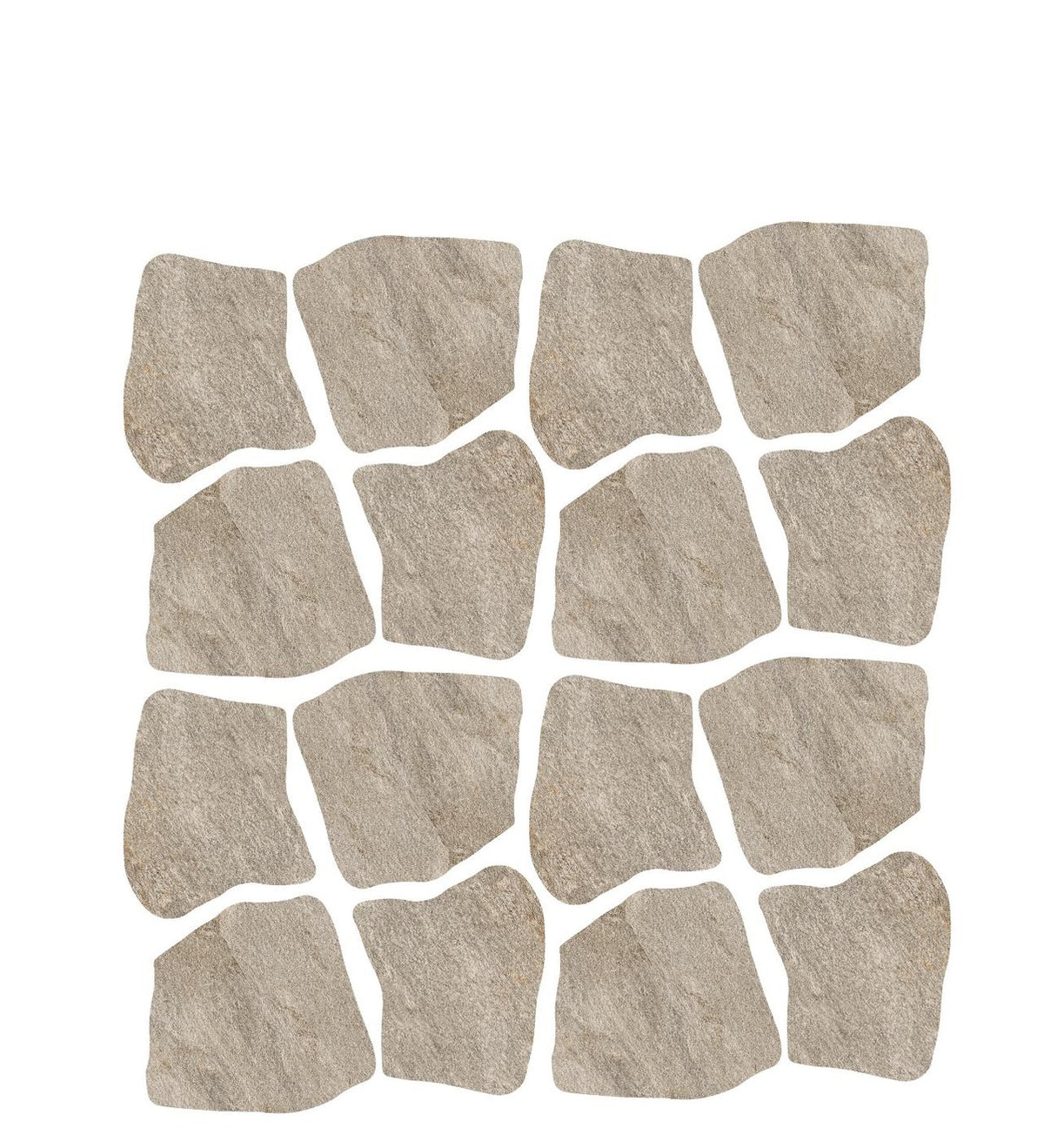 Carrelage effet Pierre Quartzite Gris Argent Dalle A+B 54x54x2 cm Salvero - Sol extérieur