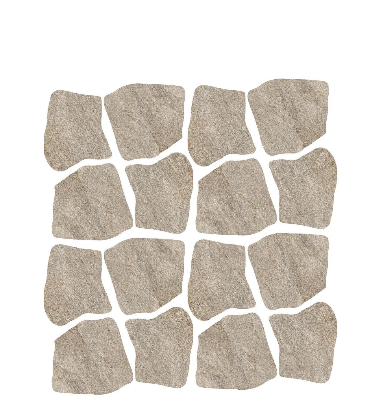 Carrelage effet Pierre Quartzite Gris Argent Dalle A+B 54x54x2 cm Salvero - Sol extérieur