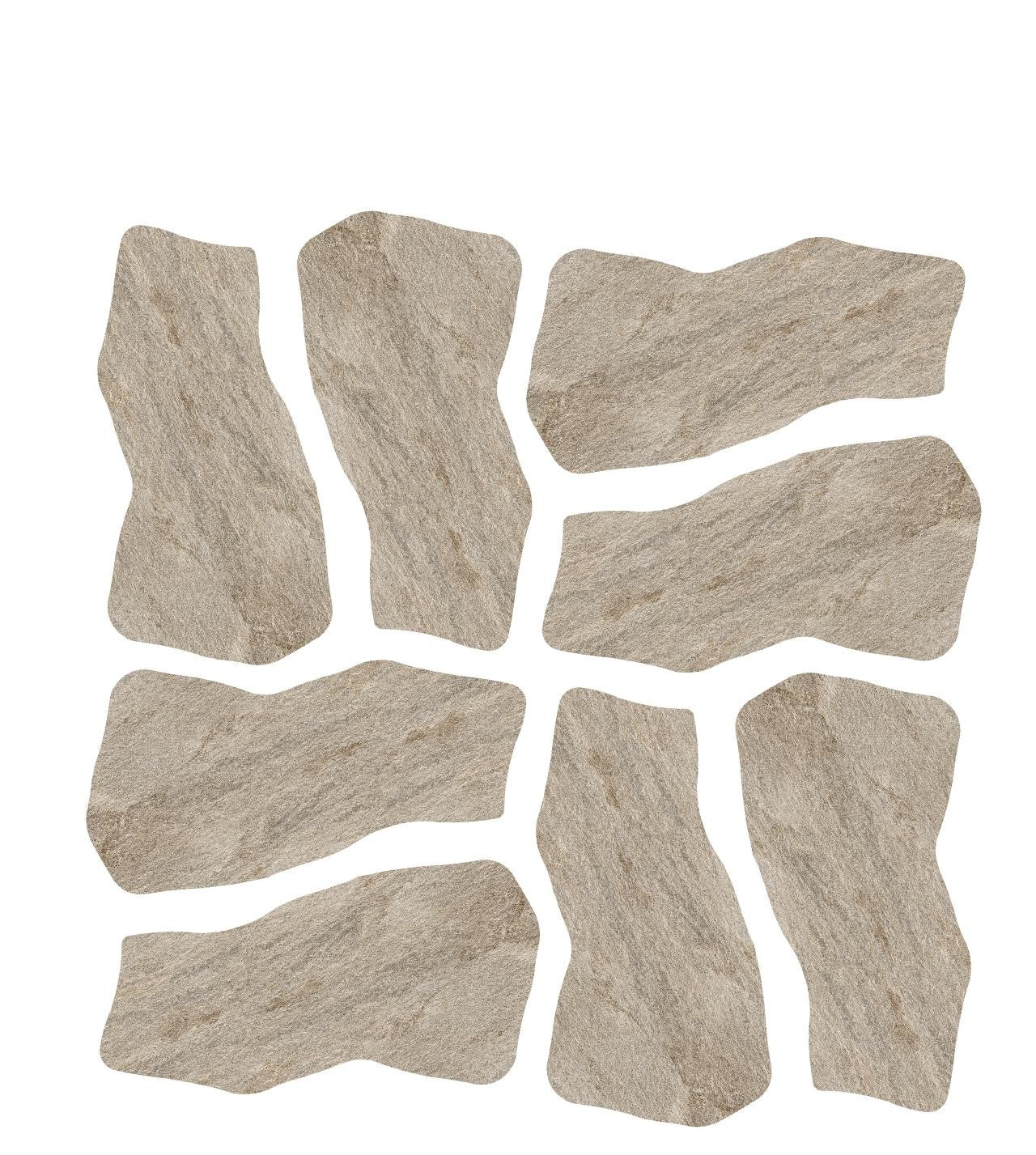 Carrelage effet Pierre Quartzite Gris Argent Dalle C 109x55x2 cm Salvero - Sol extérieur