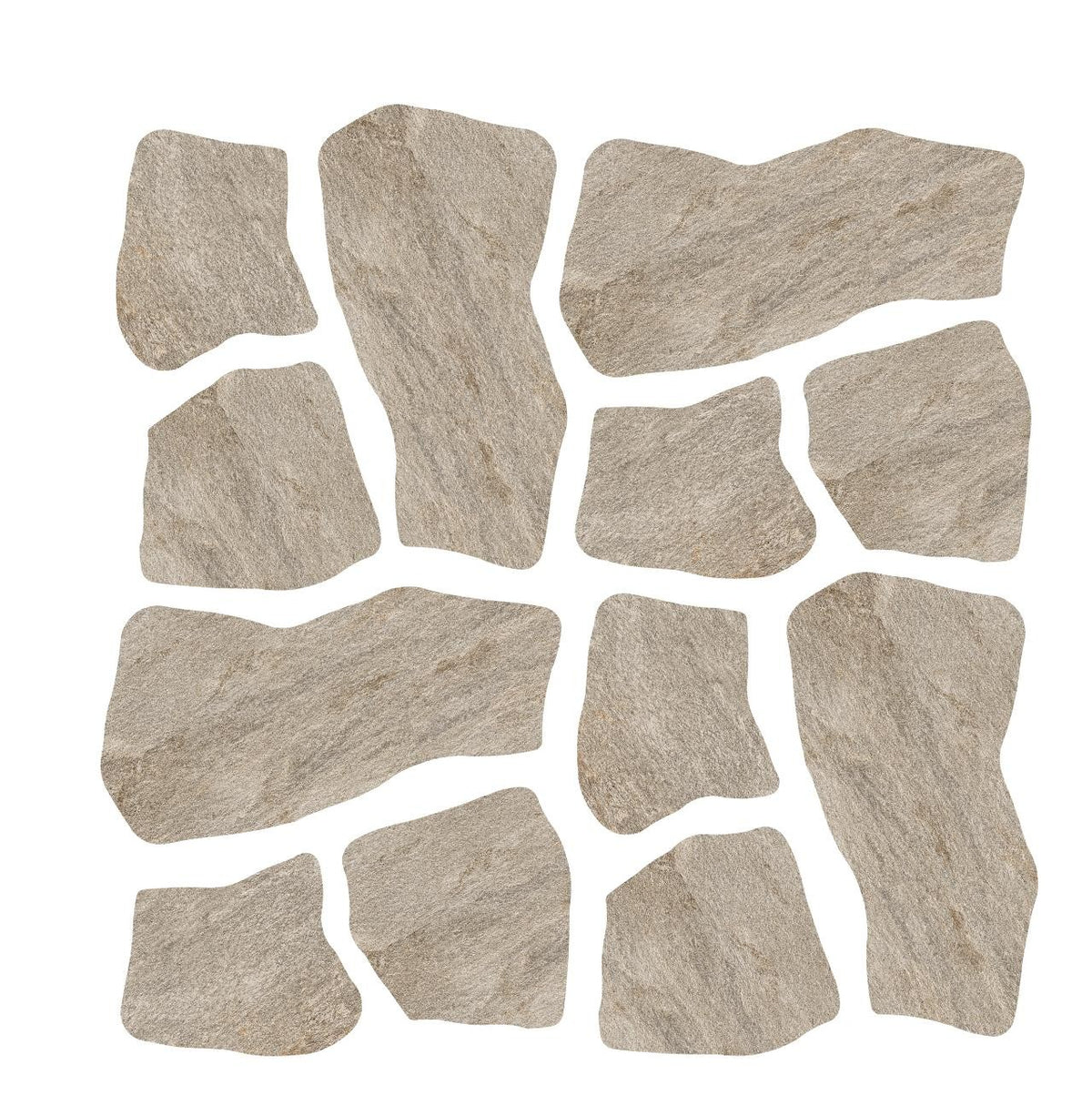 Carrelage effet Pierre Quartzite Gris Argent Dalle C 109x55x2 cm Salvero - Sol extérieur