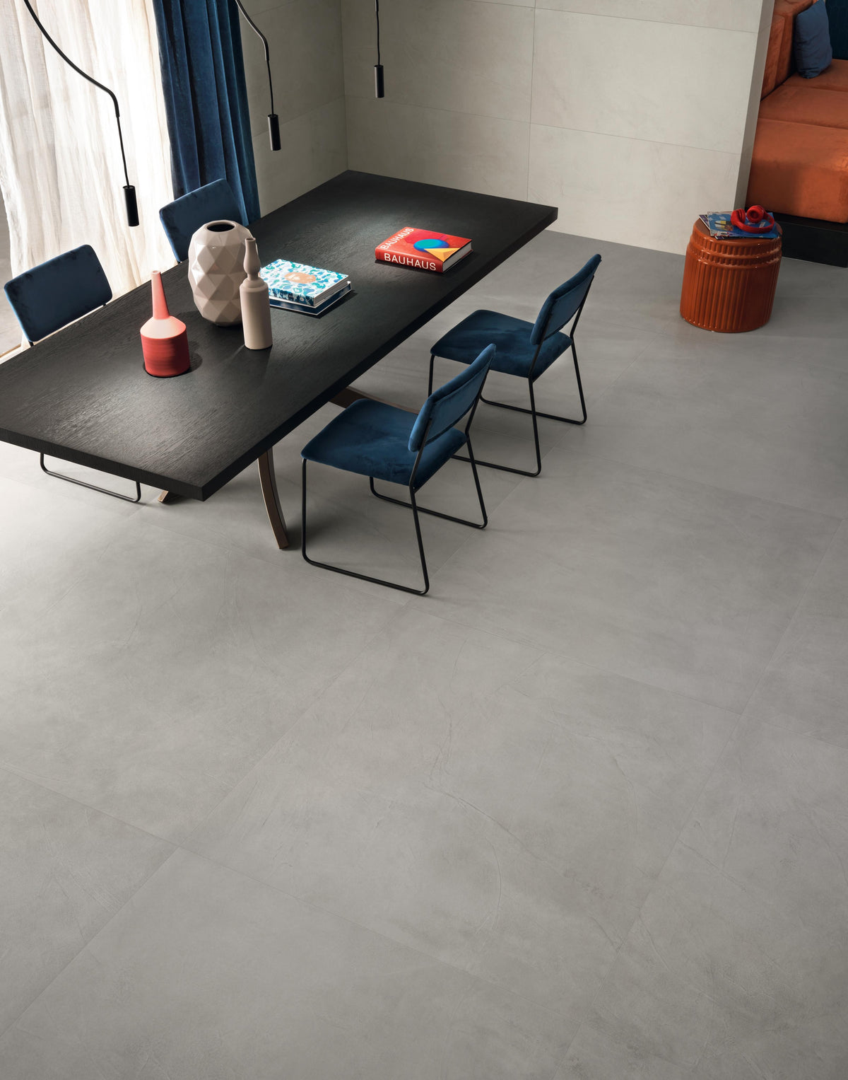 Carrelage effet Enduit Gris Perle 120x120x0,9 cm Silk Calviro - Sol et mur intérieur
