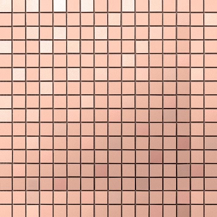 Mosaïque effet Enduit Rose Argile 1,7x1,7 cm Quadra 30,5x30,5x0,85 cm Mat Calviro - Mur intérieur