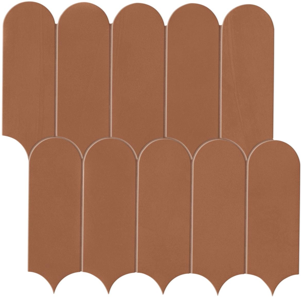Mosaïque effet Enduit Ocre Brun Ecaille 29,7x29,6x0,85 cm Mat Calviro - Mur intérieur