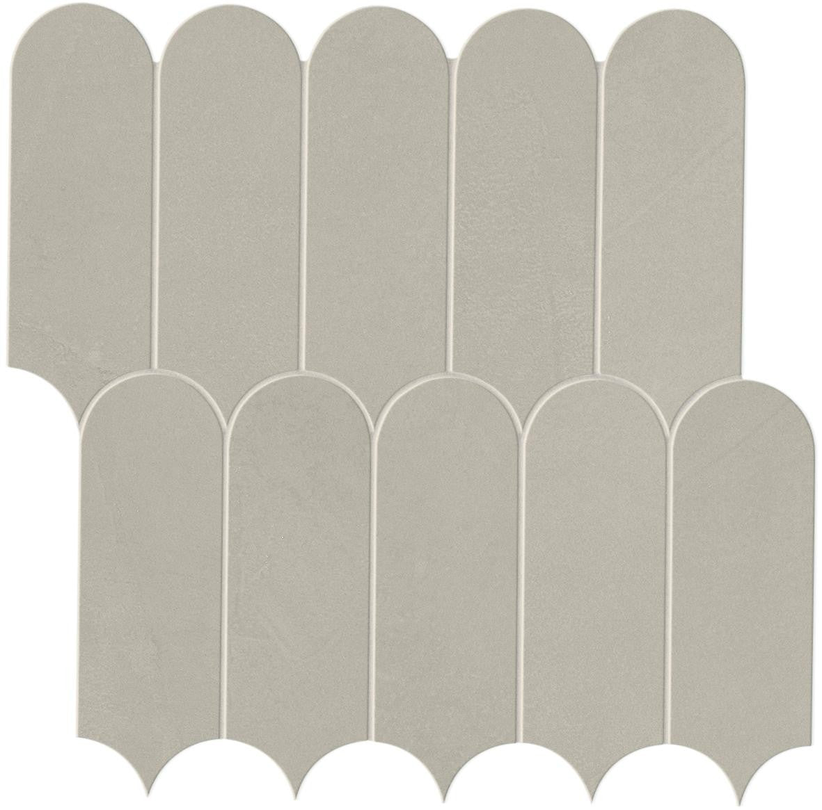 Mosaïque effet Enduit Gris Perle Ecaille 29,7x29,6x0,85 cm Mat Calviro - Mur intérieur