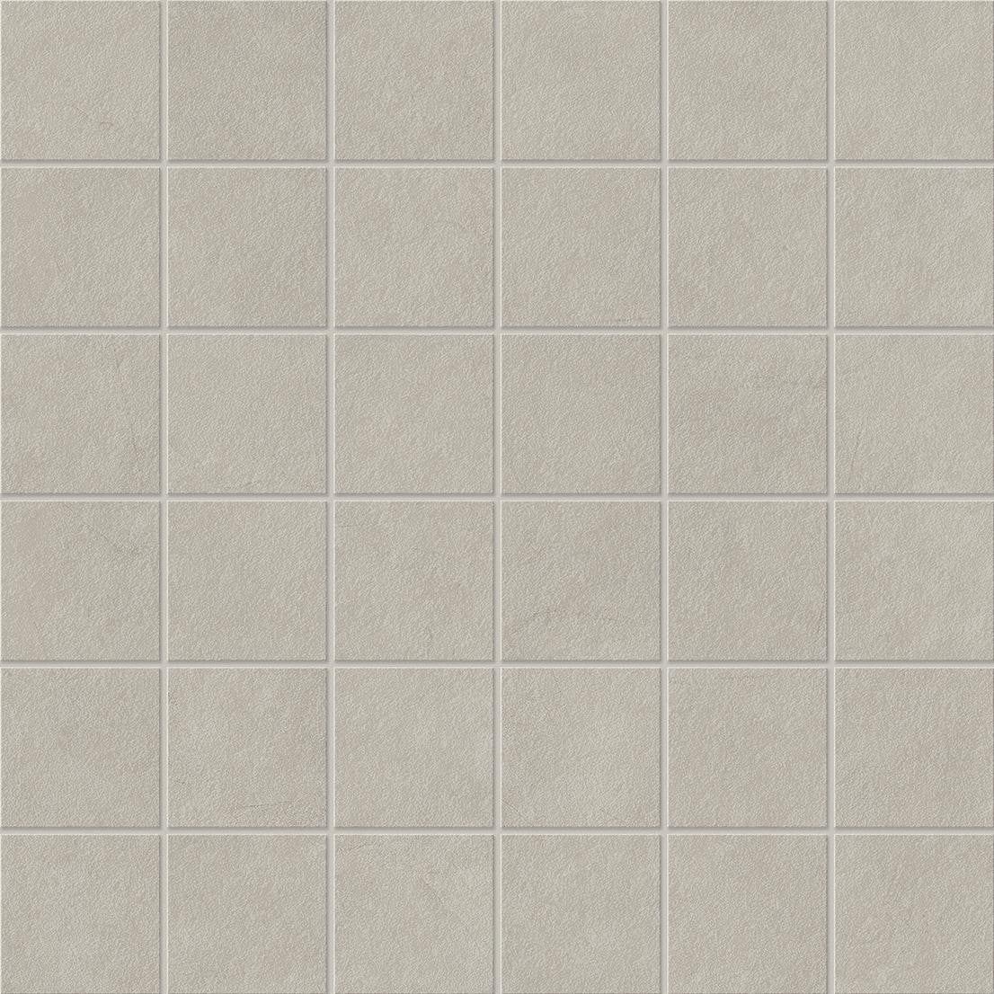 Mosaïque effet Enduit Gris Perle 4,8x4,8 cm Quadra 30x30x0,9 cm Mat Calviro - Sol et mur intérieur