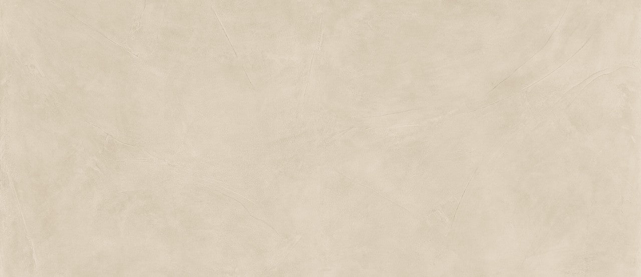 Carrelage effet Enduit Beige Lin 278x120x0,6 cm Mat Calviro - Mur intérieur