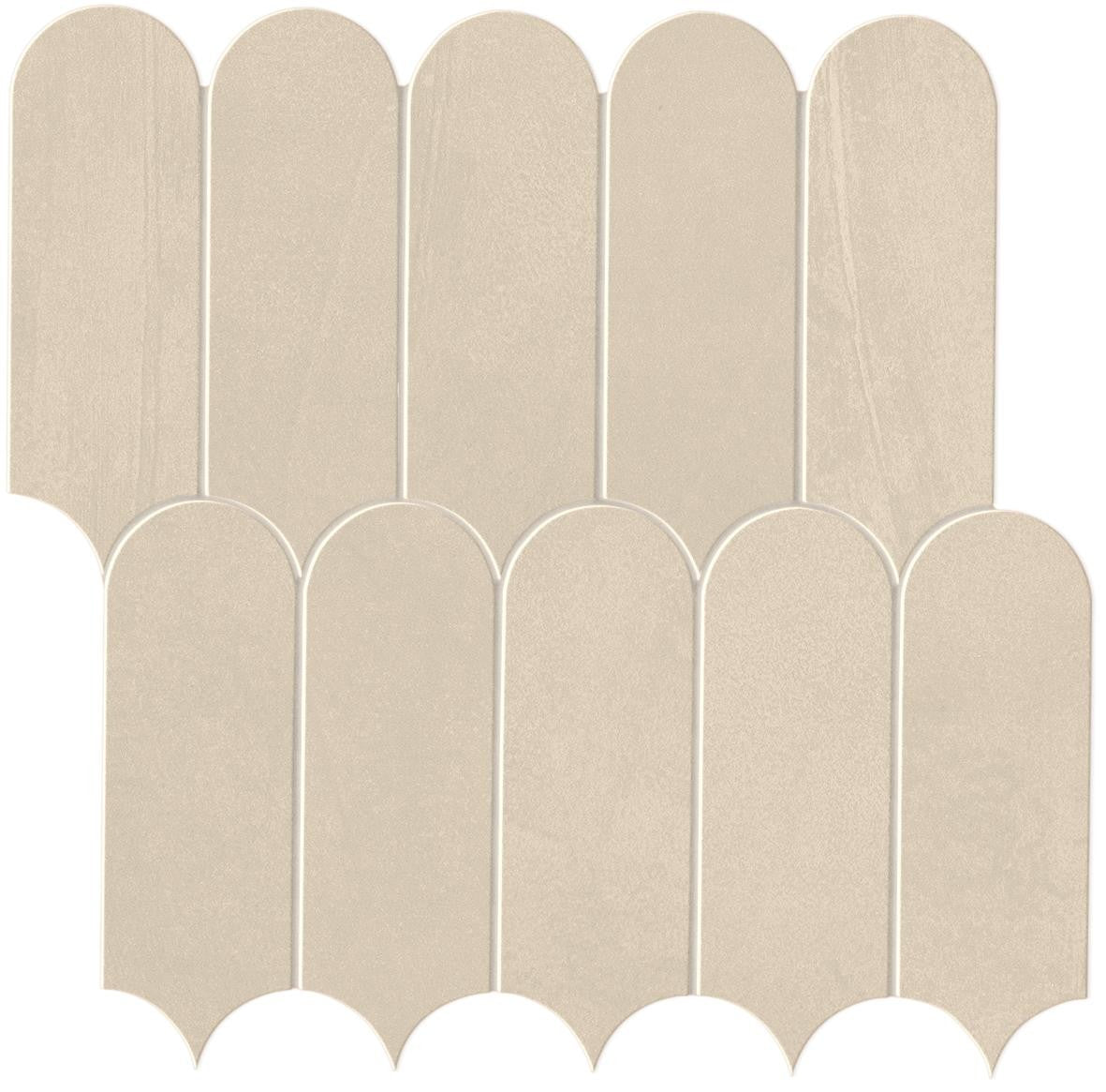 Mosaïque effet Enduit Beige Lin Ecaille 29,7x29,6x0,85 cm Mat Calviro - Mur intérieur