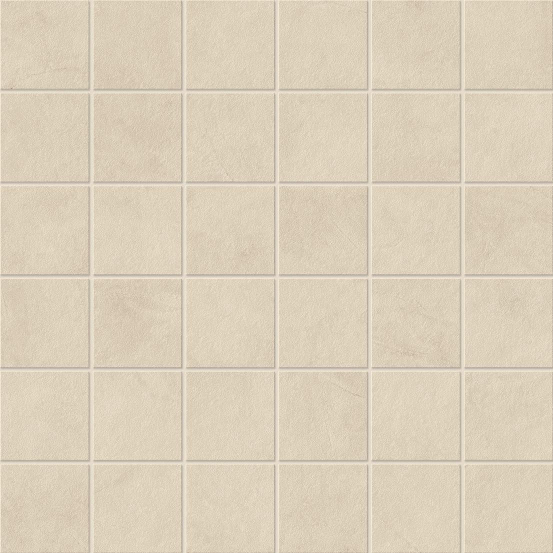 Mosaïque effet Enduit Beige Lin 4,8x4,8 cm Quadra 30x30x0,9 cm Mat Calviro - Sol et mur intérieur