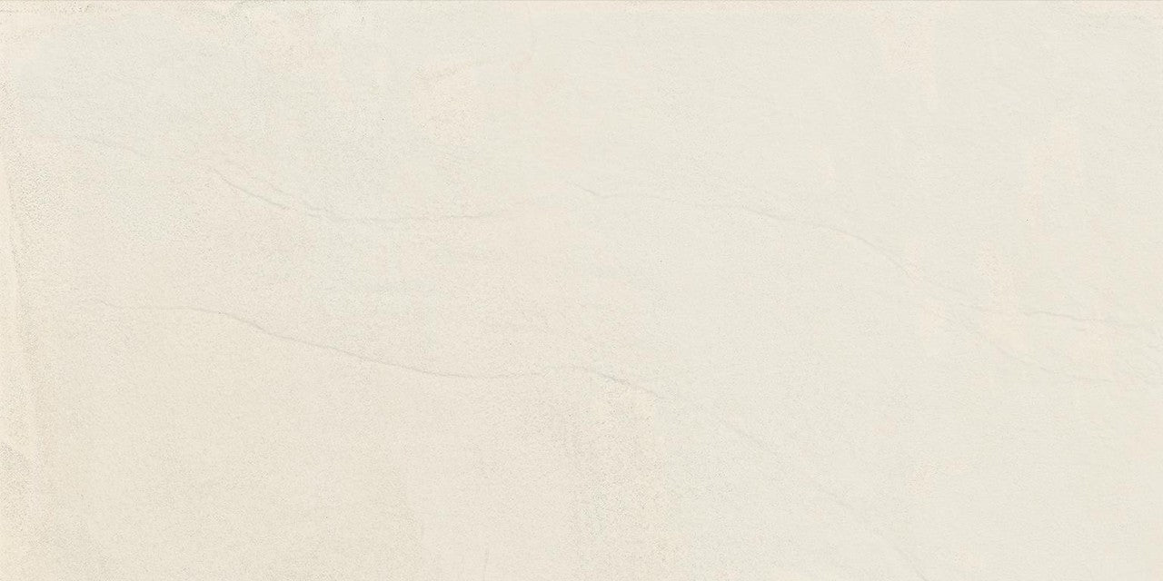 Carrelage effet Enduit Blanc Lin 60x30x0,9 cm Mat Calviro - Sol et mur intérieur