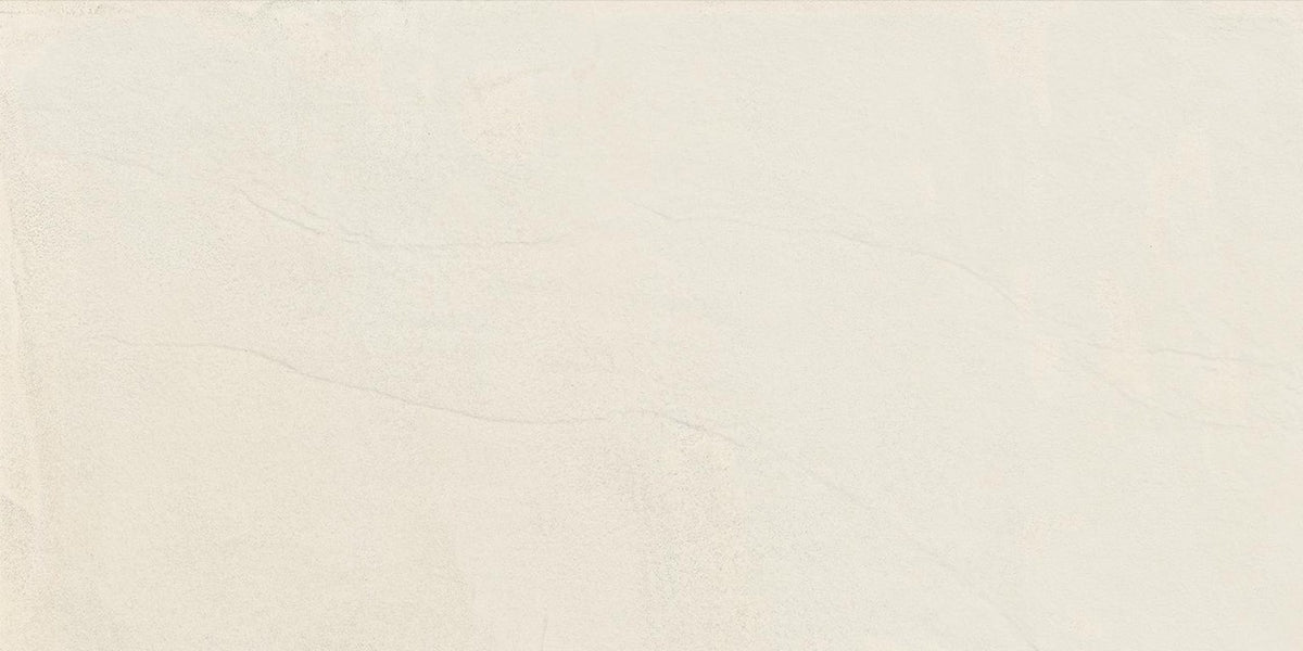Carrelage effet Enduit Blanc Lin 60x30x0,9 cm Mat Calviro - Sol et mur intérieur
