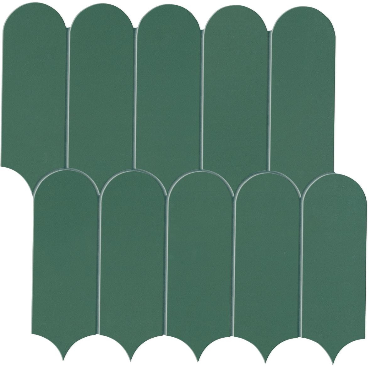 Mosaïque effet Enduit Vert Pin Ecaille 29,7x29,6x0,85 cm Mat Calviro - Mur intérieur