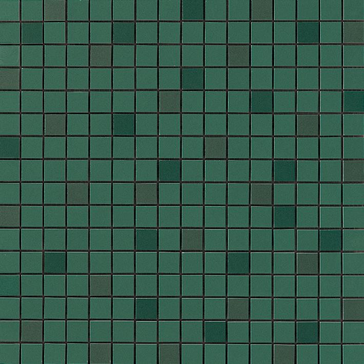 Mosaïque effet Enduit Vert Pin 1,7x1,7 cm Quadra 30,5x30,5x0,85 cm Mat Calviro - Mur intérieur