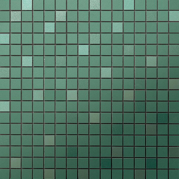 Mosaïque effet Enduit Vert Pin 1,7x1,7 cm Quadra 30,5x30,5x0,85 cm Mat Calviro - Mur intérieur